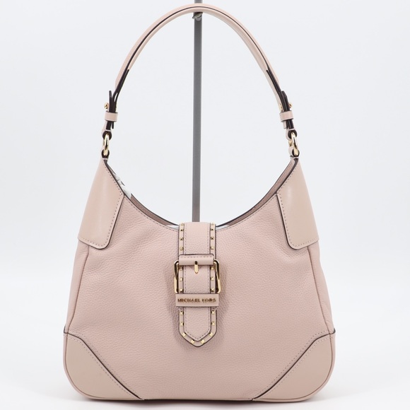 New Michael Kors Lillian Medium Leather Shoulder Bag Soft Pink - Picture 1 of 14